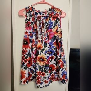 Womens floral sleeveless blouse
